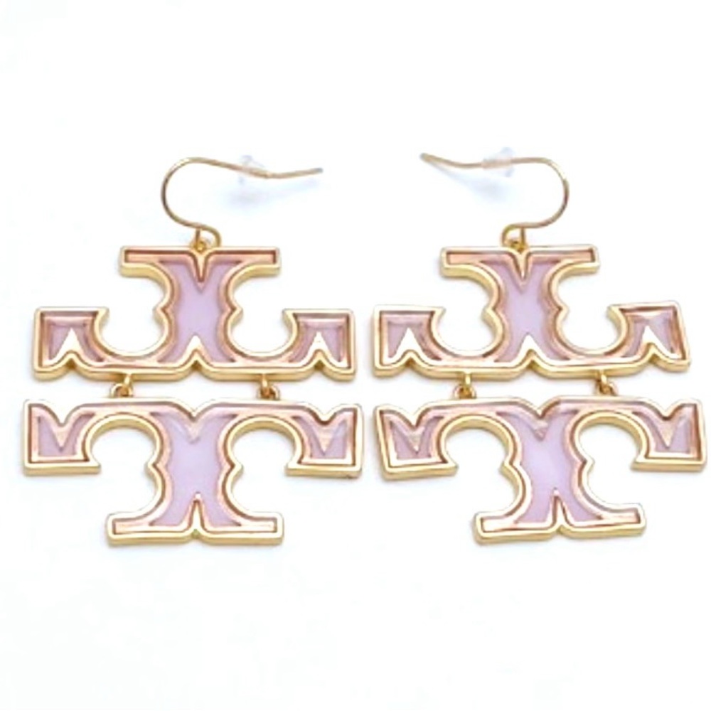 Authentic Tory Burch Britten Logo Earrings